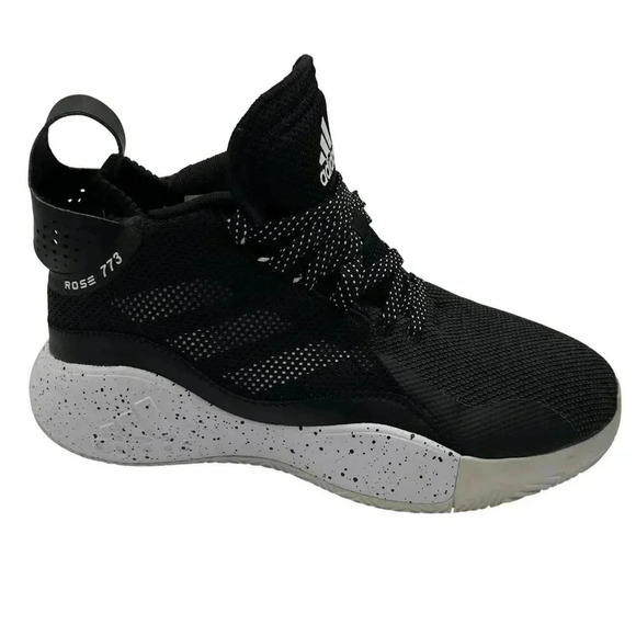 Adidas Men 8 Women 9.5 Rose 773 FX7123 Basketball Shoes Black & White Athleisure - Picture 8 of 16
